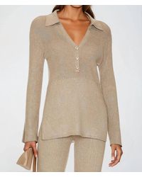 525 America - Gemma Ribbed Polo Top - Lyst