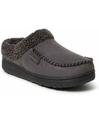 Dearfoams - Microsuede Moccasin Toe House Shoe Clog Slipper - Lyst