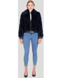 Gorski - Shearling Lamb Bomber Jacket With Patent Leather Trim - Lyst