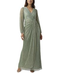 Adrianna Papell - Metallic Mesh Draped Gown - Lyst