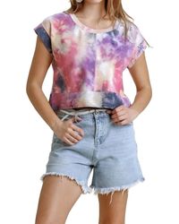 Umgee - Tie Dye Ribbed Crop Top - Lyst