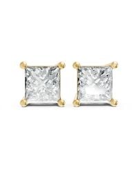 AAMIAA - Princess Shape 4 Prong Push Back Studs - Lyst