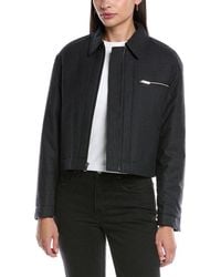 Theory - Crop Wool-Blend Jacket - Lyst