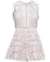 Alexis - Makenna Paisley Lace Eyelet Trim Bridal Playsuit Romper - Lyst