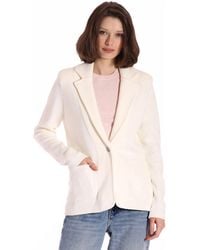Minnie Rose - Cotton Blend Fitted Blazer - Lyst
