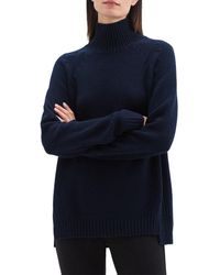 Theory - Side Rib Turtleneck Wool Sweater - Lyst