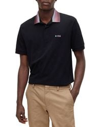 BOSS - Prout 36 Cotton Short Sleeve Ombre Collar Polo - Lyst