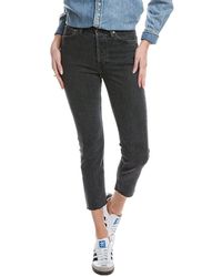 RE/DONE - 90S Noir High-Rise Ankle Crop Jean - Lyst