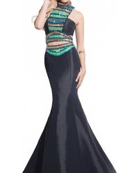 Rachel Allan - Two-Piece Beaded Taffeta Mermaid Gown - Lyst