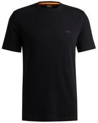 BOSS - Slub-cotton T-shirt With Logo Detail - Lyst