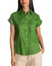 P.Cill - Linen Relaxed Short Sleeve Button Up Shirt - Lyst