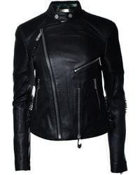 Philipp Plein - Leather Biker Jacket With Studs - Lyst