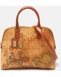 Alviero Martini 1A Classe - Geo Print Coated Canvas And Leather Dome Satchel - Lyst