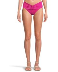 LSPACE - L*Space Bardot Bikini Bottom Berry Stretch Ruched High Rise Jdm2534 - Lyst
