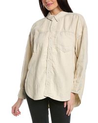 Mother - Denim The Piece Of Work Linen-blend Shirt - Lyst