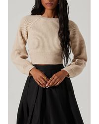 Astr - Eila Contrast Bow Back Sweater - Lyst