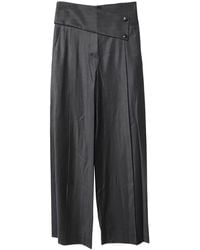 Emporio Armani - Buttoned Asymmetric Wide-Leg Trousers - Lyst