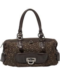 DKNY - Signature Canvas And Leather Front Pocket Satchel - Lyst