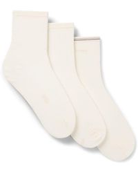 BOSS - Three-Pack Of Quarter-Length Socks With Branding - Lyst