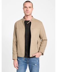 Guess - Rickie Faux-Suede Biker Jacket - Lyst