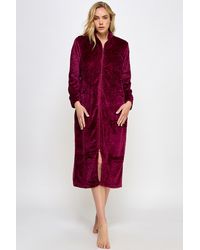 TRUEDAMES - Elegant Collared Plush Lounge Robe - Lyst
