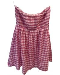 Day + Moon - Smocked Top Babydoll Check Dress - Lyst