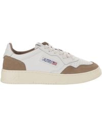 Autry - Leather Sneakers With Suede Inserts And Logo Accents - Lyst