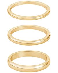 Adornia - Tarnish Resistant 18K Plated Stacking Band Set - Lyst