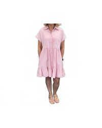 Eesome - Solid Button Down Mini Dress - Lyst
