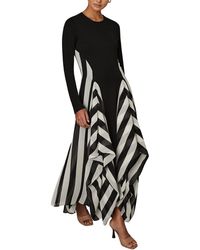 Reiss - Dita Jersey Woven Mix Midi Dress - Lyst