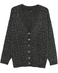 Pinko - Textured Knit Cardigan With Deep V-Neck - Lyst