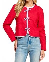 TCEC - Emily Quilted Long Sleeve Accented Bow Jacket - Lyst