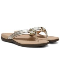 Vionic - Tide Aloe Sandals Wochampagne Leather Toe Post Thong Zogg1258 - Lyst