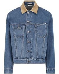 JW Anderson - Contrast Corduroy Collar Denim Jacket - Lyst