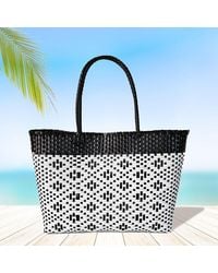Fashnzfab - Aztec Pattern Basket Weave Tote Bag Shoulder Bag - Lyst