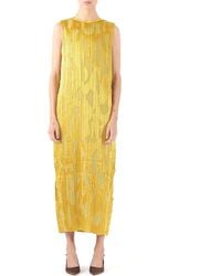 Jason Wu - Abstract Fil Coupe Pleated Midi Shift Dress - Lyst