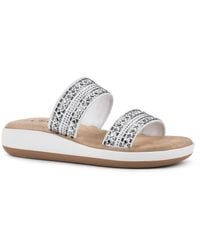 White Mountain - Embellished Slide Wedge Sandals - Lyst