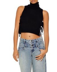 Forever 21 - Sweater-Knit Open-Side Crop Top - Lyst