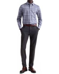 Bugatchi - Herringbone Stacked Check 8 Way Stretch Shirt - Lyst