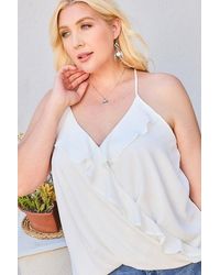 TRUEDAMES - Front Surplice Ruffle Cami Top - Lyst