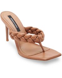 BCBGMAXAZRIA - Bella Leather Braided Sandal Heel - Lyst