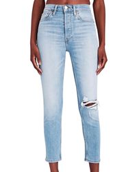 RE/DONE - 90's High-rise Ankle Crop Jean - Lyst