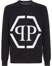 Philipp Plein - Intarsia-Logo Crewneck Jumper - Lyst