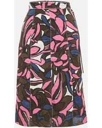 Max Mara - S'Max Mara Printed Cotton Midi Skirt M - Lyst