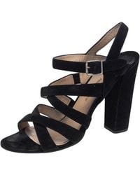 Paul Andrew - Suede Ankle Strap Block Heel Sandals - Lyst