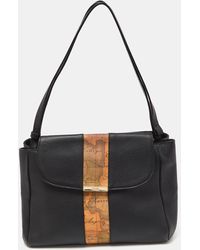Alviero Martini 1A Classe - /tan Geo Print Coated Canvas And Leather Shoulder Bag - Lyst