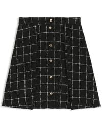 HUGO - Checked-Bouclé Skirt With A-Line Profile - Lyst