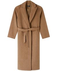A.P.C. - Loose-Fit Camel Coat With Tailored Collar - Lyst