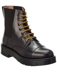 Ferragamo - Tolk Leather Combat Boot - Lyst