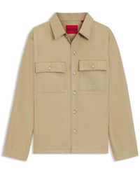 HUGO - Relaxed-Fit Cotton Shirt With Oversized Chest Pocket - Lyst